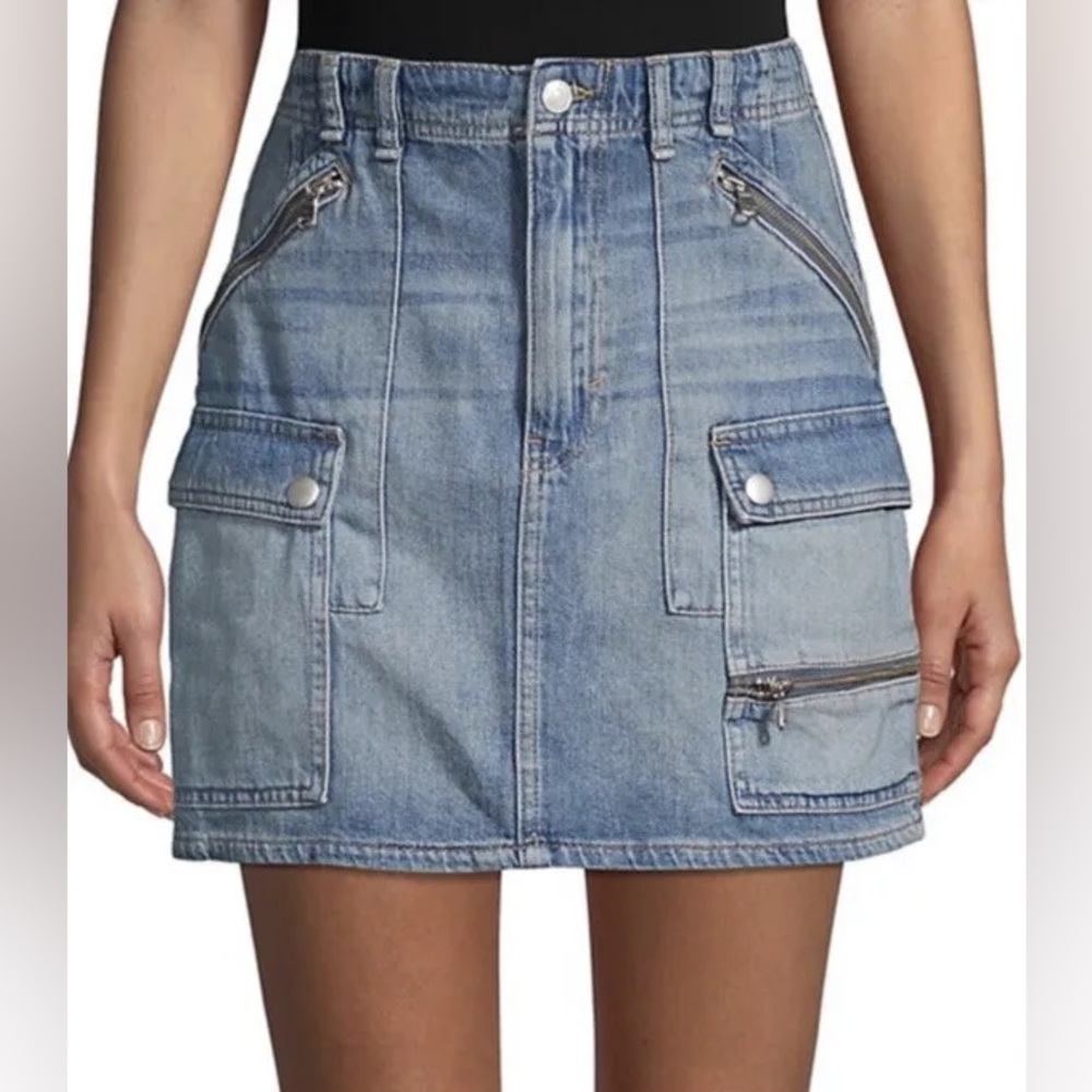 Free People Blue Denim Skirt